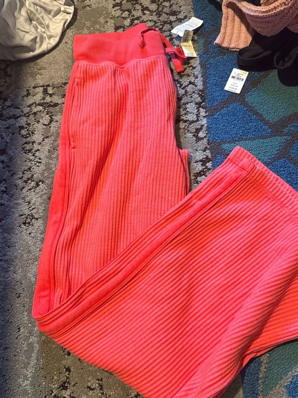 aerie women’s Ribbed Jogger Pants - Bright Pink